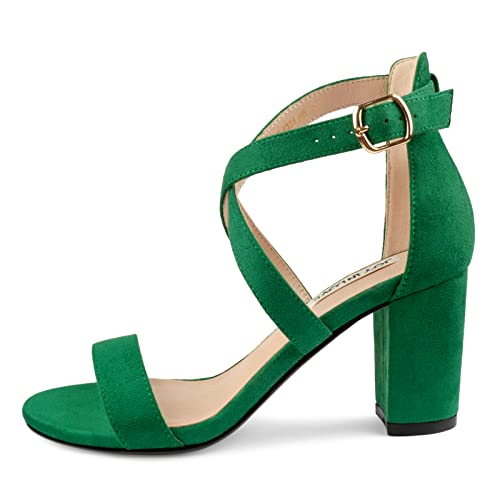 Image of JOY IN LOVE Women's Chunky Block Heels 3 Inch Ankle Strap Low Heel Sandals