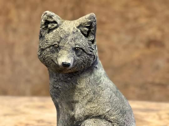 Generic Stone Statue 2023 Fox Concrete Outdoor Sitting Fox Figure Gray