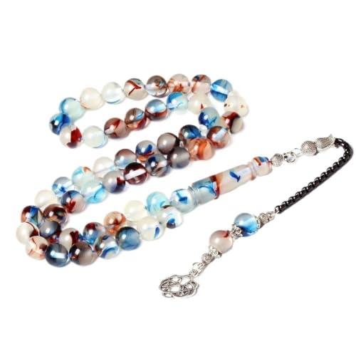 Arabic 10MM 51 Beads Resin Glow In Dark Rosary Bead | Muslim Gifts Kehribar Islamic Jewelry Eid Mubarak(10mm 45 beads)
