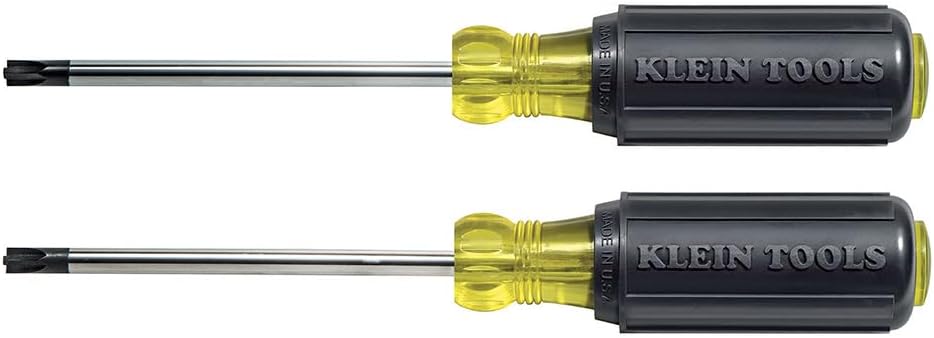 Klein Tools 32378 Combination Tip Screwdriver Set, Made in USA, with #1 and #2 Combination Tips and Cushion-Grip Handles, 2-Piece