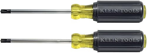 Klein Tools 32378 Juego de destornilladores de punta combinada, fabricado en Estados Unidos, con puntas de combinación #1 y #2 y asas de agarre de