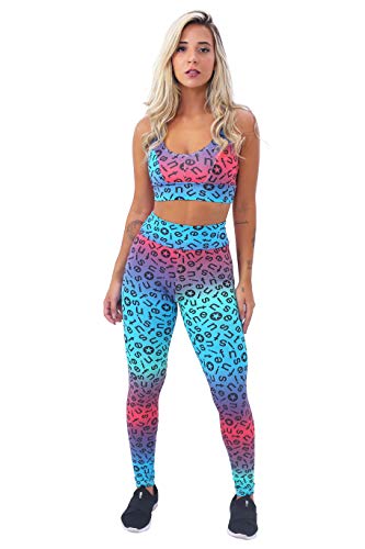 Kit 3 Conjuntos Calça Legging e Top Nadador Moda Fitness Roupas Femininas Para Academia Revenda Supl