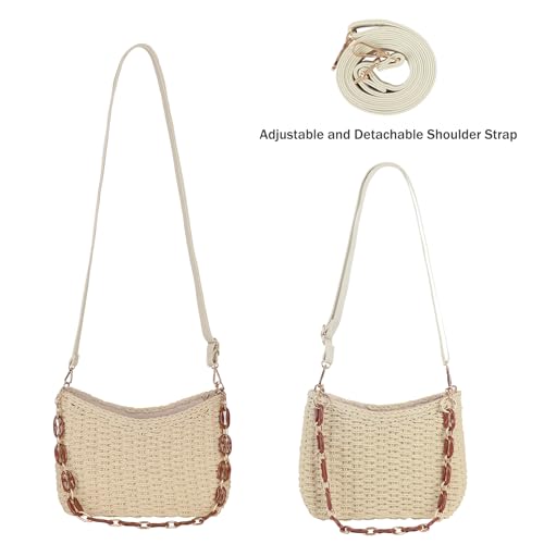 Womens Straw Woven Shoulder Bag Summer Beach Travel Crossbody Handbag Satchel Purse Tote for Shopping Camping3