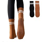 JCZANXI Yoga Socks with Grips for Women, Non Slip Grip Crew Socks for Yoga, Pilates, Barre, Dance, B