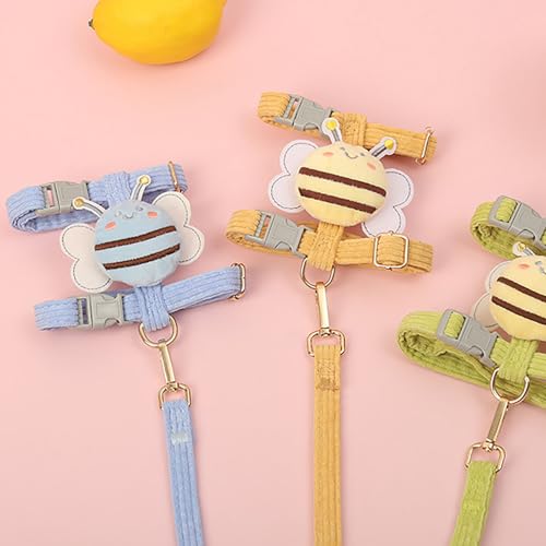 Adjustable Cute Cat Harness Leash Set for Small Medium Dogs Cats Pets | Adjustable Cloth Pet Harness and Leash Set with Cute Bee Design for Small Medium Dogs and Cats Walking — view 5