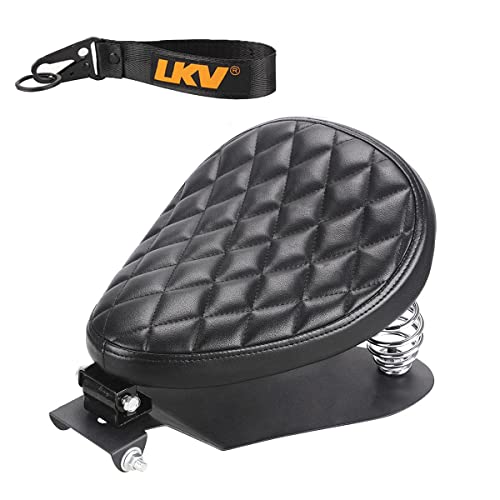 LKV Moto Selle Bobber, Selle de Moto Solo avec Remplacement de Plaque de Base pour Sportster XL1200 883 48 Dyna Softail Fatboy Custom