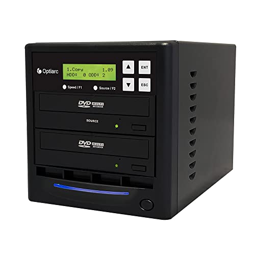 Optiarc 1 to 1 24X Burner M-Disc Support CD DVD Duplicator - Standalone Copier Duplication Tower OPT-S1T-DVD-BK