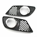 babominimer Cubierta de rejilla de luz antiniebla para parachoques delantero - Clase C W204 (2007-2010) - Juego de molduras de plástico negro, par izquierdo y derecho, OEM A2048850353 A2048850253