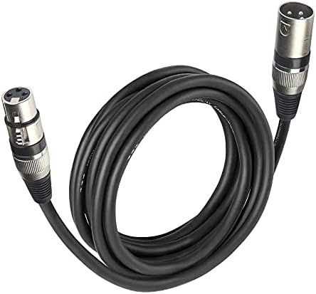 3-Pin XLR Male to Female Microphone Cable 5m /16.4ft, DMX Signal Wire Connection Cable Dmx Cables for Stage Light (Metal Connector)