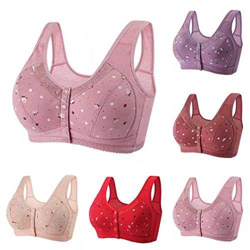3Pc Front Snaps Full Coverage Bras For Women Comfortable Easy Close Sports Bras Breathable Everyday Bras Underwear #TOP5