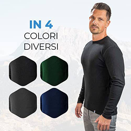 ALPIN LOACKER Maglietta Termica Uomo, 100% Lana