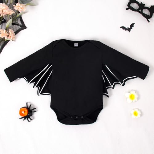 Magic Park 3M-3T Infant Baby Halloween Bat Romper Outfits Toddler Bat Clothes Kid Halloween Bodysuit T-Shirt and Pants Set3