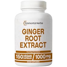 Ginger Root Capsules 1000mg, 41 Extract Powder, 150 Pills, Vegan, Non-GMO and Gluten-Free Ginger Supplement for Men and Women, 2 Month Supply