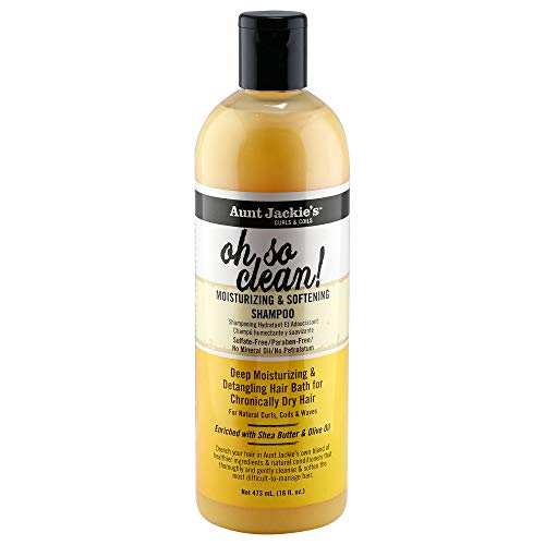 Aunt Jackie's Curls And Coils Oh So Clean Deep Moisturizing And Softening Hair Shampoo For Natural Curls, Coils And Waves, Enriched Shea Butter, 16 Oz #TOP1