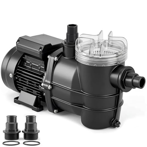 Monzana® Filterpumpe 9.960 l/h mit Vorfilter Poolpumpe Umwälzpumpe Sandfilter Pool Pumpe 9,0m Förderhöhe Poolfilter