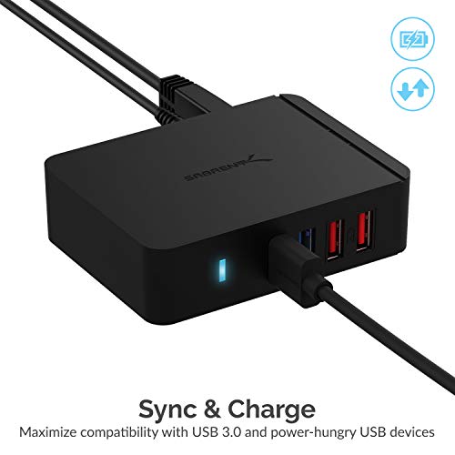 Sabrent 7 Port Usb 3.0 Hub + 2 Charging Ports With 12V/4A Power Adapter [Black] (Hb-U930) #TOP3
