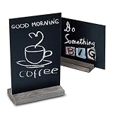 Kreidetafel Kleine Memotafel Löschbares Message Board-Zeichen Memotafel mit Ständer als Tischkarte Doppelseitige Kleine Tafel mit Passenden Holzständern Als Tischdekoration,Menü Zeichen,Kartenhalter