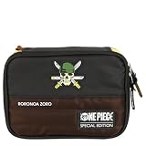 Luxcel Estojo Escolar Box One Piece Special Edition Roronoa Zoro, Poliéster, Preto e Amarelo, 22x15x6cm, Capacidade 100 Canetas