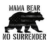 Mama Bear Car Decal, Mama Bear No Surrender, American Flag, Mom Gift, Mother's Day, Truck Sticker, Distressed Flag Decal, 6 Inch Window Sticker, USA Flag, Bumper Sticker