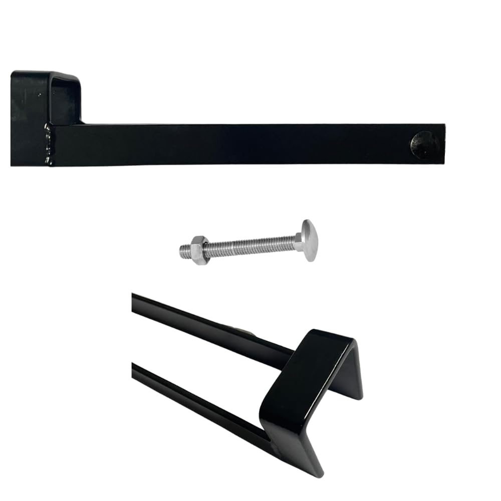 Epsom Door Handle Black Japanned Finish 12" Throw Over Loop For 2" Gates 300Mm Heavy-Duty Steel Gate Latch Rust-Resistant Weatherproof Gate Hardware 4Mm Thick (Black Japanned Finish)