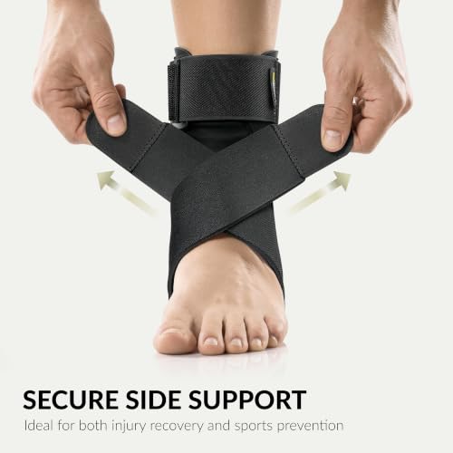 Image of BraceUP Ankle Brace - Relieve Pain, Enhance Stability for Foot Pain, Sprained Ankle, Achilles Tendonitis, Men and Women (Black)