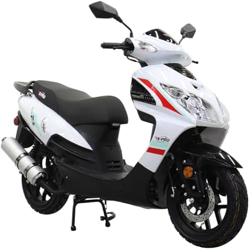 X-PRO 150cc Moped Street Gas Moped 150cc Adult Bike with 13" Aluminum Wheels!(White)