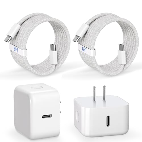 Image of 6FT Fast Charger for iPhone 17 /16,2Pack 40W Dynamic Foldable Type C Power Adapter with 60W Max with 6FT Fast Charging Woven Cable for iPhone 17 Pro Max /17 /Air /16 /16 Pro /15Pro Max,iPad Pro /Air /Mini