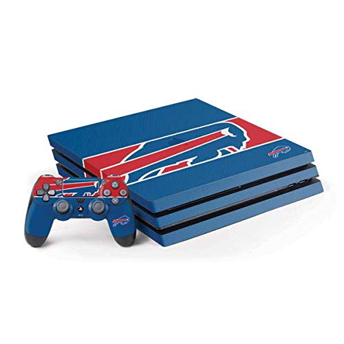 Skinit Decal Gaming Skin Compatible with PS4 Pro Console and Controller Bundle - Officially Licensed NFL Buffalo Bills Zone Block Design