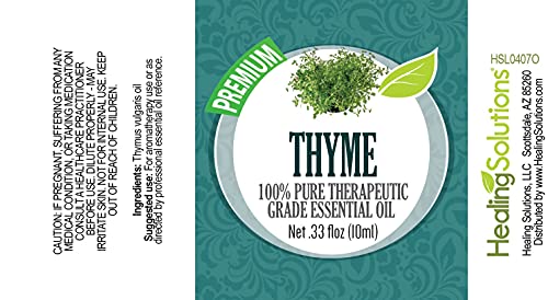 Healing Solutions 10ml Oils - Thyme Essential Oil - 0.33 Fluid Ounces