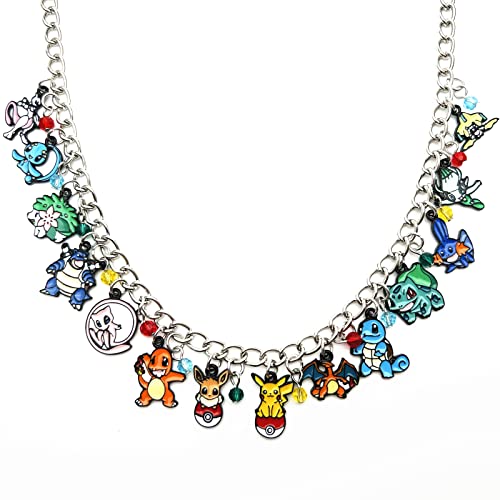 Tklpp Evolutions Pokemo Charm Necklace Anime Cartoon Metal Pikach Necklace Gifts For Woman Girl(A) #TOP12