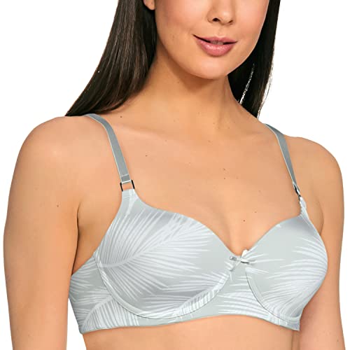 Image of Triumph International Doreen Bra For Women Non Wired Non Padded Wireless Bra Full Coverage Raschel Lace Lingerie Classic High Center Bridge Support Wide Straps Big Cup Bra for Larger Busts Pack Of 1