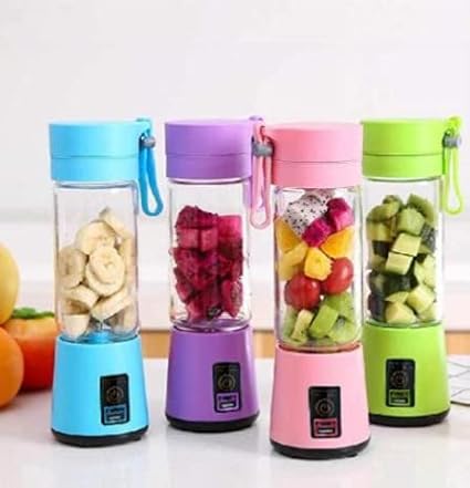 Master Sales Hand Held 4 Blades Portable USB Electric Blender Juicer Cup Plastic Fruit Juicer Grinder Juice Blender Fruit Juicer Bottle/Juicer Mixer Grinders (Multicolor).