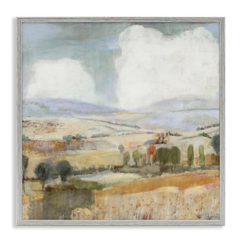 'Distant Farmland Trees Quaint Rural Landscape'| Framed Giclee Art