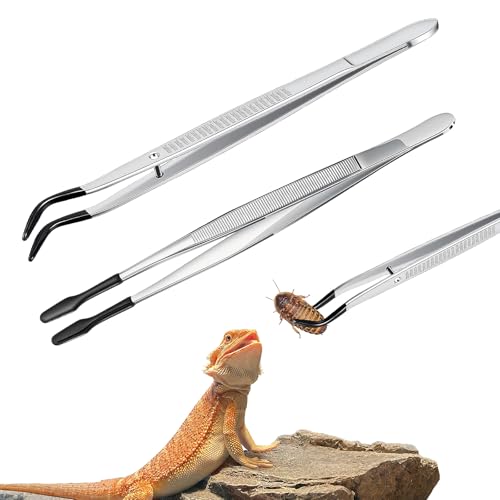 Furatune 2Pcs 6" Reptile Feeding Tongs with Soft Tips