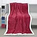 Tirrinia Super Soft Velvet Plush Throw Blanket 50”x 70”, Reversible Fuzzy Solid Blanket, All Season Bed Throw TV Blanket Wine