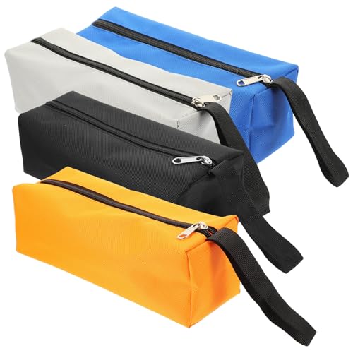 Abaodam Bolsa para Herramientas de Tela Oxford Pequeña Cremallera 4 Piezas, Resistente y Multifuncional para Almacenar y Organizar Herramientas en Bricolaje
