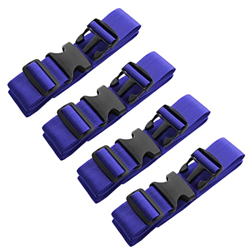 Image of 4pcs 74″x2″Luggage Straps for Suitcases,Adjustable Suitcase Straps and Heavy Duty Strap Buckle Packing Straps Travel Accessories,Navy Blue