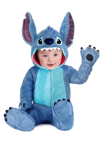 Image of Disney's Lilo & Stitch Baby Costume | Infant Alien 262 Hooded Jumpsuit with Front Zipper
