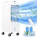 Produktbild HONMICON Mobile Klimagerät | 3-in-1 Mobile Klimaanlage | Luftbefeuchter | Tragbarer Luftkühler | Ventilator | 1-12H Timer | Oszillierend | mit 4,5L Tank | 2 Kühlakku | Fernbedienung