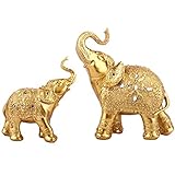 Estatuas de Resina de Elefante para Madre y bebé Figura de Elefante con baúl para Arriba Decoración para el hogar Regalo Animal Decoración para el hogar Escultura Linda Hecha a Mano Decoraci