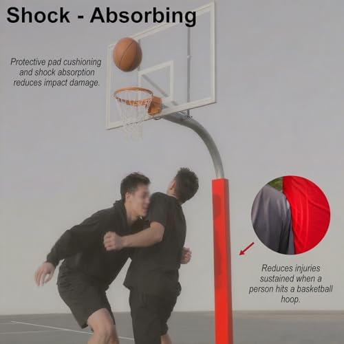 Heavy Duty Basketball Pole Pads, Thickened Sponge Padding, Durable Safety Crash Cushion for 180cm/70.9in Outdoor Poles, Square Protective Rod Covers