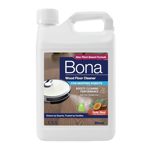 Bona Wood Floor Cleaner for Mopping Robots and Vacuums, Concentrate, Quick-drying and Streak-free, Cedar Wood - 1.1L