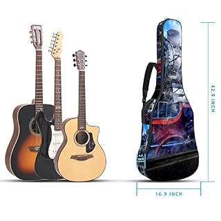 Étui de protection rembourré pour guitare classique et acoustique Motif note de musique antique, Multicolore 05, 42.9×16… - Les Beatles, Paul McCartney, John Lennon, RIngo Starr, George Harrison Étui de protection rembourré pour guitare classique et acoustique Motif note de musique antique, Multicolore 05, 42.9x16… – Image 5