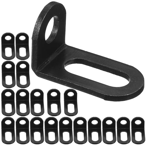 Lurrose Soportes en L de Hierro Ajustables 90° para Muebles, 20 Piezas, Refuerzos Metálicos para Estantes y Gabinetes, Accesorios para Bricolaje y Montaje de Muebles