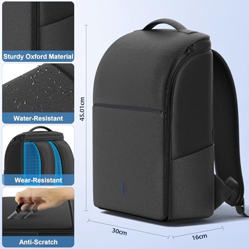 Image of Backpack for PS5 / Slim /Pro Console, Full Protection PS5 Carrying Case Travel Bag, Large Capacity PS5 Storage Bag for Dual Controllers, PS Portal, Laptop, Game Cards, Backpack with 3 Cable Pouch,Black