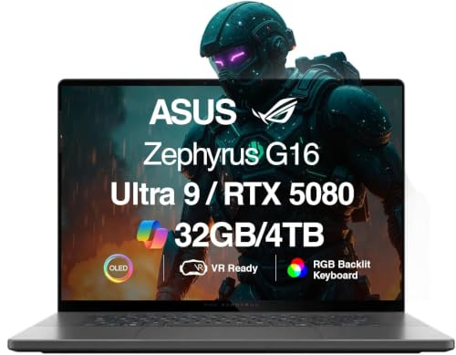 Image of ASUS ROG Zephyrus G16, 16 inch Ultra 9-285H, RTX 5080, 32GB LPDDR5X, 4TB SSD