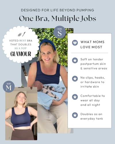 Image of Larken Hands Free Pumping Bra for Breastfeeding | Breast Pump - Maternity Bras for Pregnancy, Pumping & Nursing Bra in One