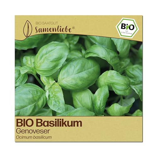 Samenliebe BIO Basilikum Samen | italienischer Genoveser - großblättriges Küchenkraut - samenfestes BIO Saatgut