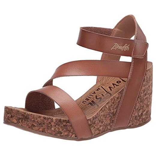 Blowfish Malibu Women's Hapuku Wedge Sandal, Scotch Dyecut, 8.5M