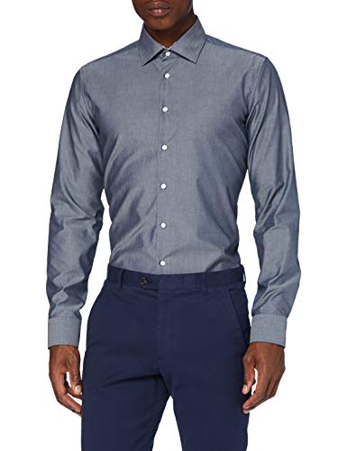 Preisvergleich Produktbild Seidensticker Herren Business Hemd, Blau (Dunkelblau), 44